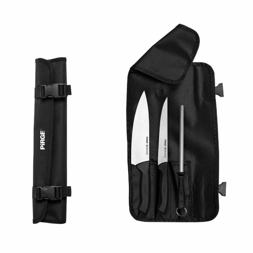 38403 - Ecco Çantalı Bıçak Seti - Knife Set with Roll Bag - 3 + 1 Pcs