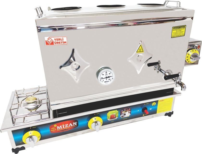60'Lık Çay Kazanı Gazlı + Elektrikli 304 Kaynaklı