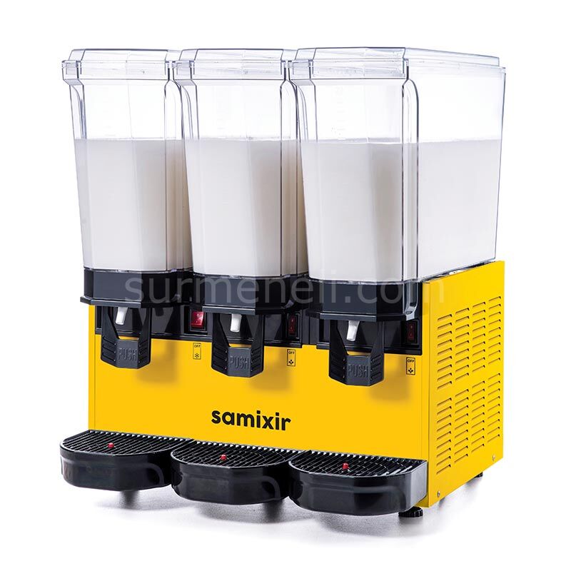 Samixir 60.MMM Triple Klasik Karıştırıcılı Soğuk İçecek Dispenseri, 20+20+20 L, SARI
