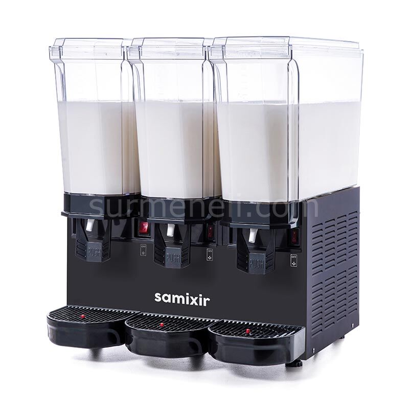 Samixir 60.MMM Triple Klasik Karıştırıcılı Soğuk İçecek Dispenseri, 20+20+20 L, SİYAH