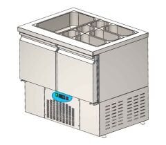 CS.CİH.2.700.SH.AK CSA İNOX - ALTTAN MOTORLU YATAY BUZDOLABI HAVUZSUZ 930*700*1000