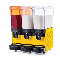 Samixir 60.SMM Triple Klasik Fıskiyeli Karıştırıcılı ve Karıştırıcılı Soğuk İçecek Dispenseri, 20+20+20 L, SARI