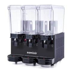 Samixir 60.SMM Triple Klasik Fıskiyeli Karıştırıcılı ve Karıştırıcılı Soğuk İçecek Dispenseri, 20+20+20 L, SİYAH