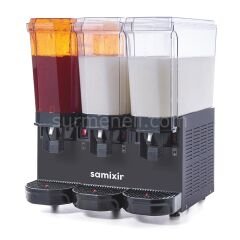 Samixir 60.SMM Triple Klasik Fıskiyeli Karıştırıcılı ve Karıştırıcılı Soğuk İçecek Dispenseri, 20+20+20 L, SİYAH