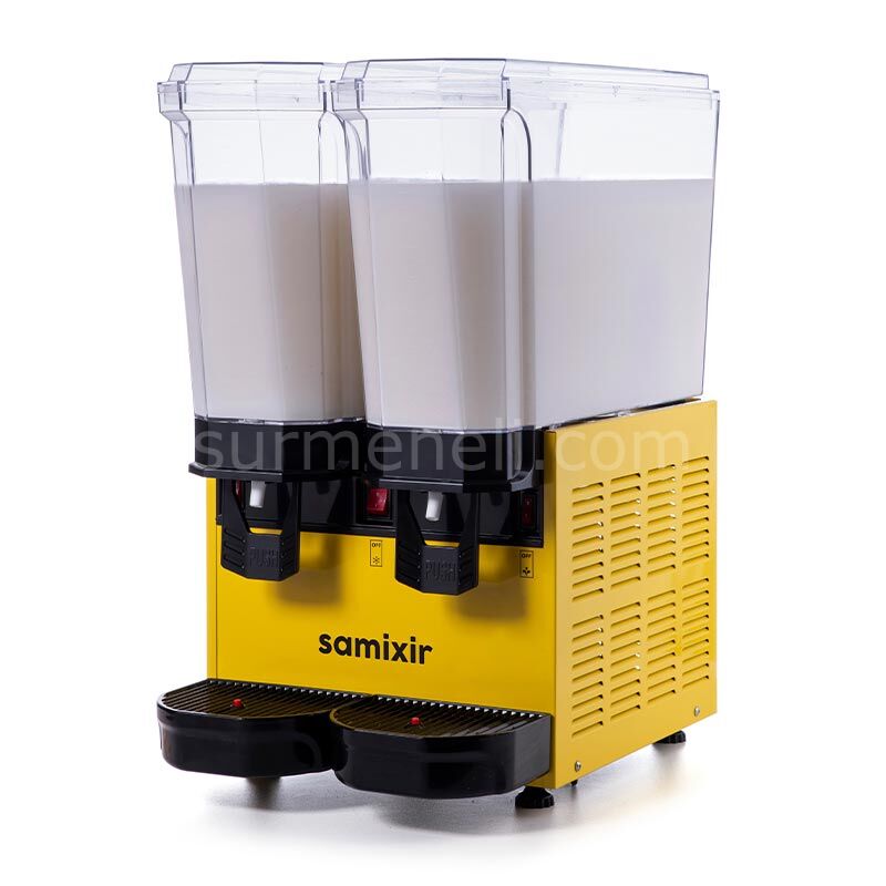Samixir 40.MM Twin Klasik Karıştırıcılı Soğuk İçecek Dispenseri, 20+20 L, SARI