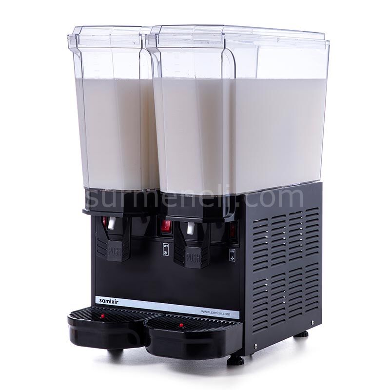 Samixir 40.MM Twin Klasik Karıştırıcılı Soğuk İçecek Dispenseri, 20+20 L, SİYAH