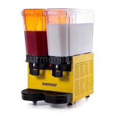Samixir 40.SM Twin Klasik Fıskiyeli ve Karıştırıcılı Soğuk İçecek Dispenseri, 20+20 L, SARI