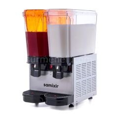 Samixir 40.SM Twin Klasik Fıskiyeli ve Karıştırıcılı Soğuk İçecek Dispenseri, 20+20 L, INOX