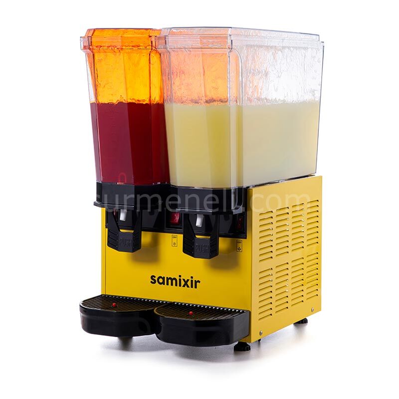 Samixir 40.SS Twin Klasik Fıskiyeli Soğuk İçecek Dispenseri, 20+20 L, SARI