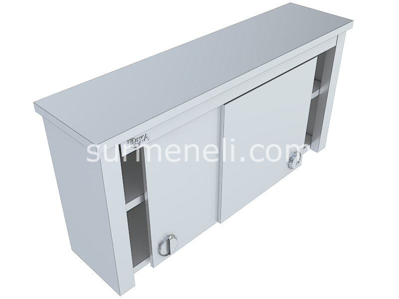 Duvar Dolabı Ara Raflı Sürgü Kapılı 40'lık 304 KALİTE PASLANMAZ