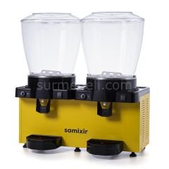 Samixir MM44 Panaromik Analog Twin Soğuk İçecek Dispenseri, 22+22 L, Karıştırıcılı, SARI