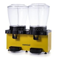 Samixir SS44 Panaromik Analog Twin Soğuk İçecek Dispenseri, 22+22 L Fıskiyeli, SARI