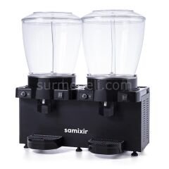 Samixir SS44 Panaromik Analog Twin Soğuk İçecek Dispenseri, 22+22 L Fıskiyeli, SİYAH