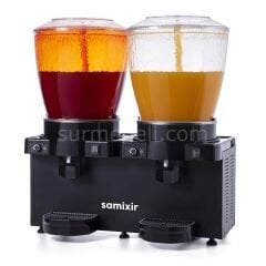 Samixir SS44 Panaromik Analog Twin Soğuk İçecek Dispenseri, 22+22 L Fıskiyeli, SİYAH