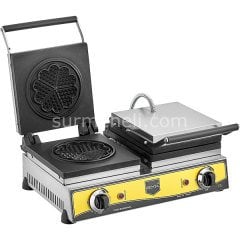 Remta - Çiftli Çiçek Model Waffle Makinası Elektrikli 16 cm Çap