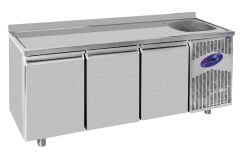 CS.TEK.3.600.E CSA İNOX - TEZGAH TİPİ BUZDOLABI EVYELİ 1880*600*850