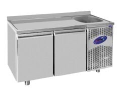 CS.TEK.2.700.E CSA İNOX - TEZGAH TİPİ BUZDOLABI EVYELİ 1410*700*850