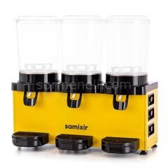 Samixir MMM30 Panaromik Triple Soğuk İçecek Dispenseri, 10 L+10 L+10 L, SARI