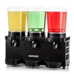 Samixir MMM30 Panaromik Triple Soğuk İçecek Dispenseri, 10 L+10 L+10 L, SİYAH