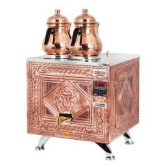 Ateşe Bakır Titanium Keyfchi Akıllı Dijital Elektrikli 2-3 Demlikli Çay Kazanı