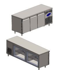 CS.TEK.3.700.CM.EBL CSA İNOX - BENCH TYPE MEAT FISH CABINET / TEZGAH TİPİ ET BALIK DOLABI 1880*700*850