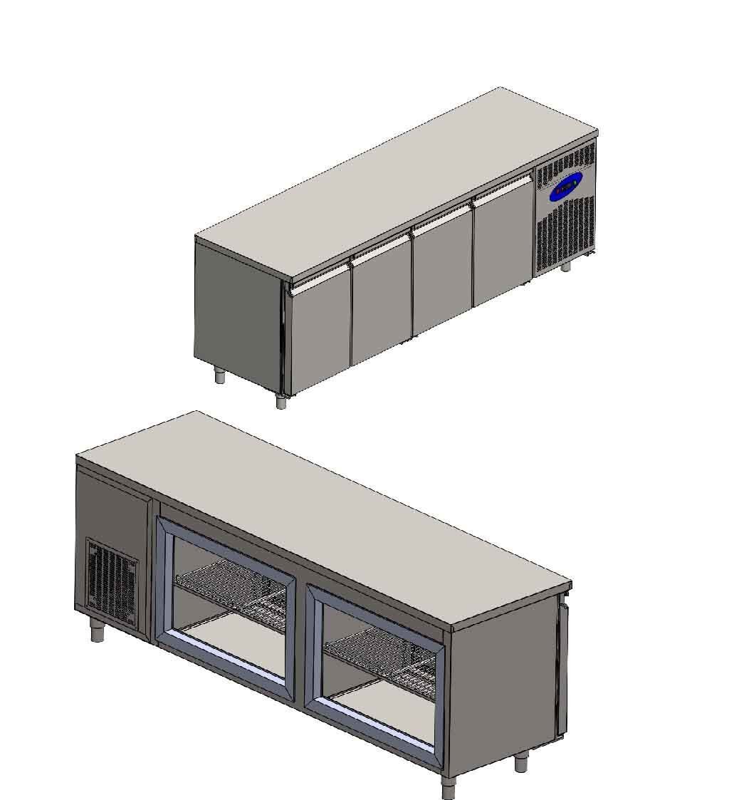 CS.TEK.4.700.CM.EBL CSA İNOX - BENCH TYPE MEAT FISH CABINET / TEZGAH TİPİ ET BALIK DOLABI 2350*700*850