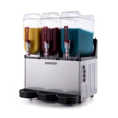 Samixir SLUSH36 Ice Slush Triple Granita Meyve Suyu Dispenseri, 12+12+12 L, INOX