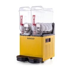 Samixir SLUSH24 Ice Slush Twin Granita Meyve Suyu Dispenseri, 12+12 L, SARI