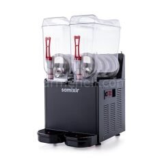 Samixir SLUSH24 Ice Slush Twin Granita Meyve Suyu Dispenseri, 12+12 L, SİYAH