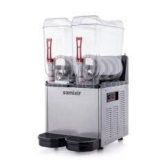 Samixir SLUSH24 Ice Slush Twin Granita Meyve Suyu Dispenseri, 12+12 L, INOX