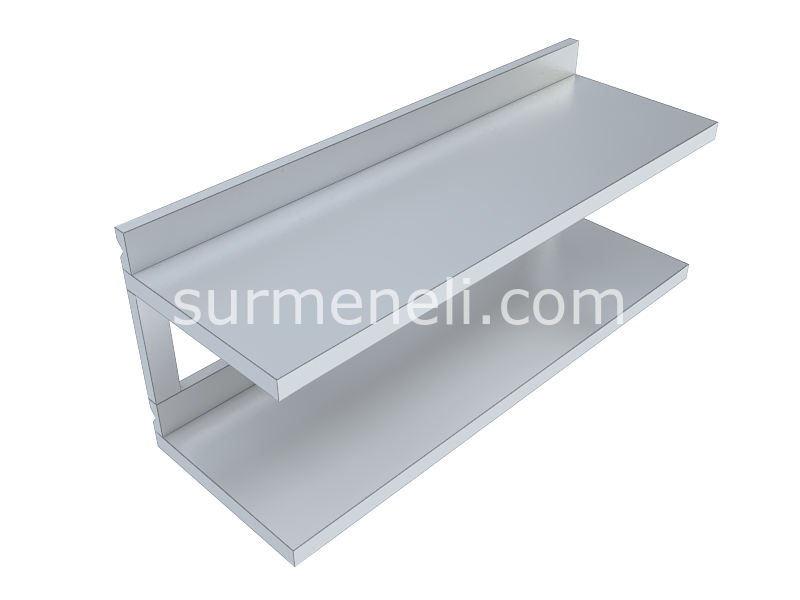 Duvar Rafı Çift Katlı 30'luk 304 KALİTE PASLANMAZ