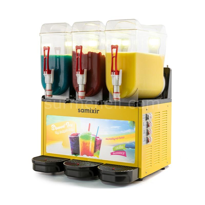 Samixir SLUSH36 Ice Slush Triple Allure Granita Meyve Suyu Dispenseri, 12+12+12 L,