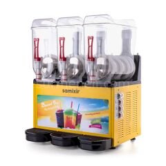 Samixir SLUSH36 Ice Slush Triple Allure Granita Meyve Suyu Dispenseri, 12+12+12 L, SARI