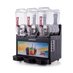 Samixir SLUSH36 Ice Slush Triple Allure Granita Meyve Suyu Dispenseri, 12+12+12 L, SİYAH