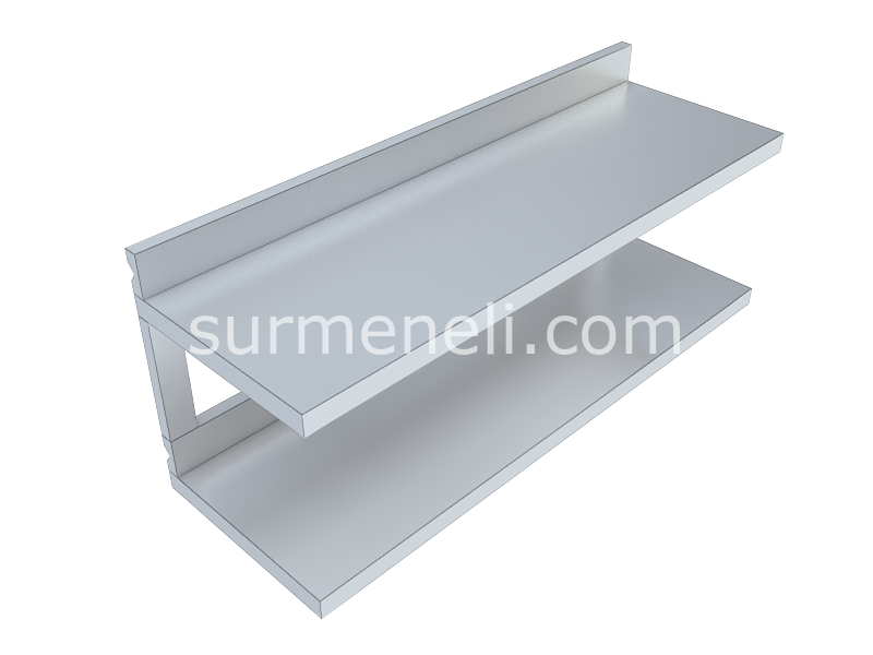 Duvar Rafı Çift Katlı 30'luk 430 KALİTE PASLANMAZ