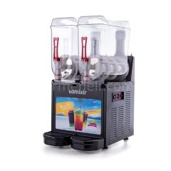 Samixir SLUSH24 Ice Slush Twin Allure Granita Meyve Suyu Dispenseri, 12+12 L, SİYAH
