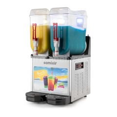 Samixir SLUSH24 Ice Slush Twin Allure Granita Meyve Suyu Dispenseri, 12+12 L, INOX