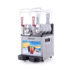 Samixir SLUSH24 Ice Slush Twin Allure Granita Meyve Suyu Dispenseri, 12+12 L, INOX