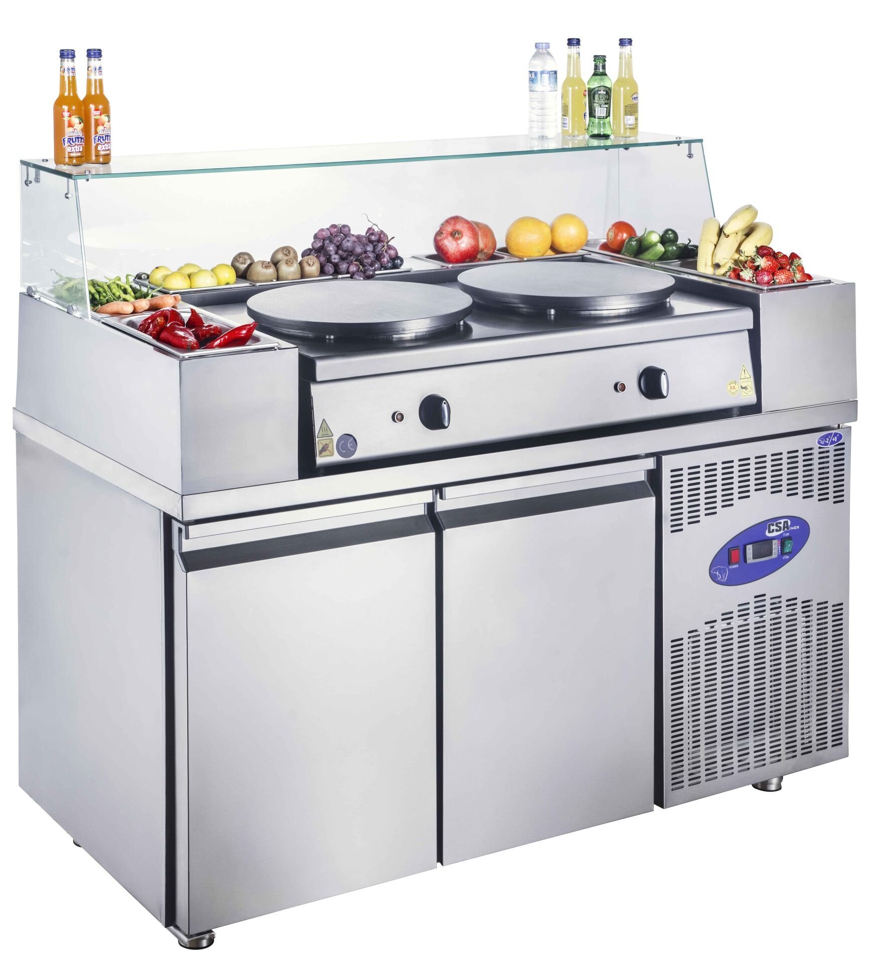 CS.KRP.2.700 CSA İNOX - CREPE REFRIGERATOR / 700'LÜK KREP BUZDOLABI 1410*700*1100