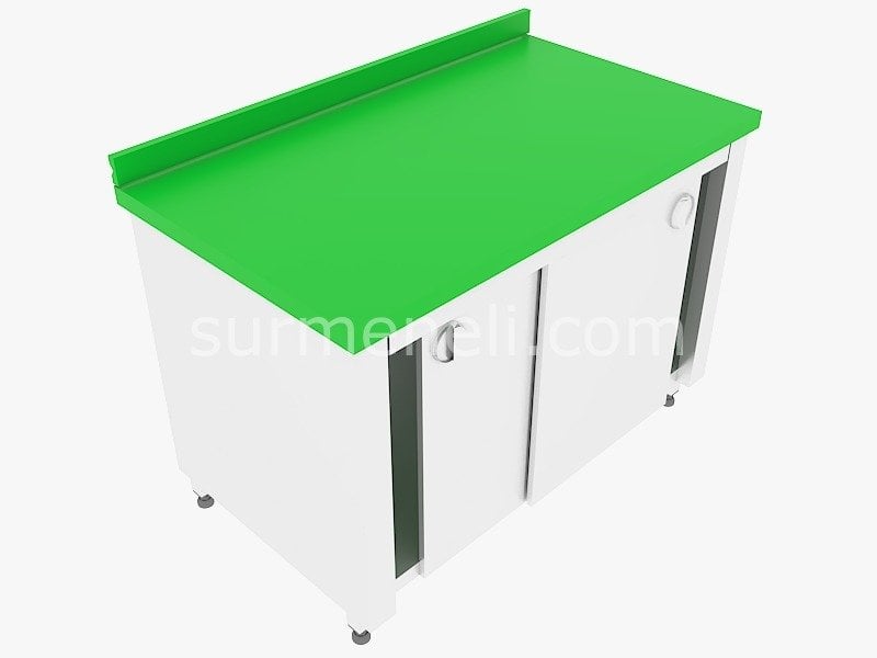 Polietilenli Çalışma Tezgahları Dolaplı Taban Raflı 60'lık 304 KALİTE PASLANMAZ