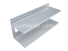 Duvar Rafı Çift Katlı 40'lık 304 KALİTE PASLANMAZ