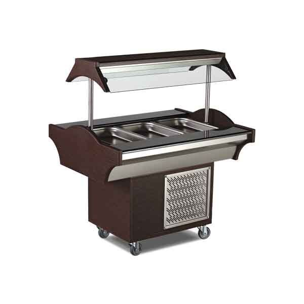 KRCS.ASBU.1270.304 CSA İNOX - AHSAP SALAD BAR UNITESI 3 GN 1/1 1200*700*850