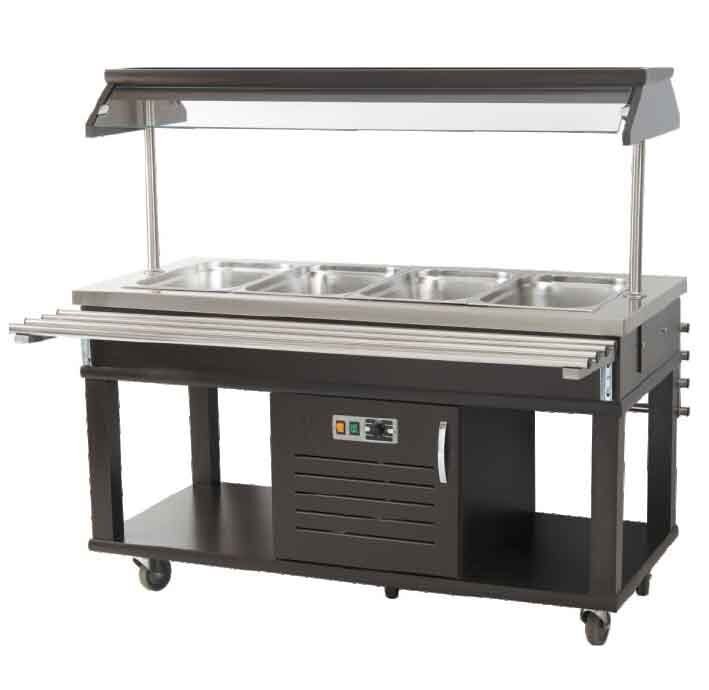 KRCS.ASBU.1670 CSA İNOX - AHSAP SALAD BAR UNITESI 10 GN 1/1 1880*700*850