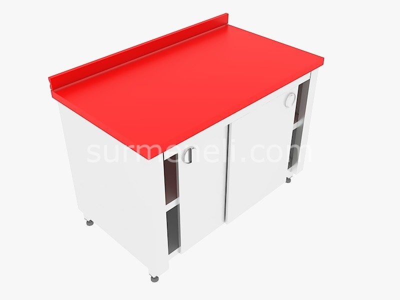 Polietilenli Çalışma Tezgahları Dolaplı Taban ve Ara Raflı 60'lık 430 KALİTE PASLANMAZ