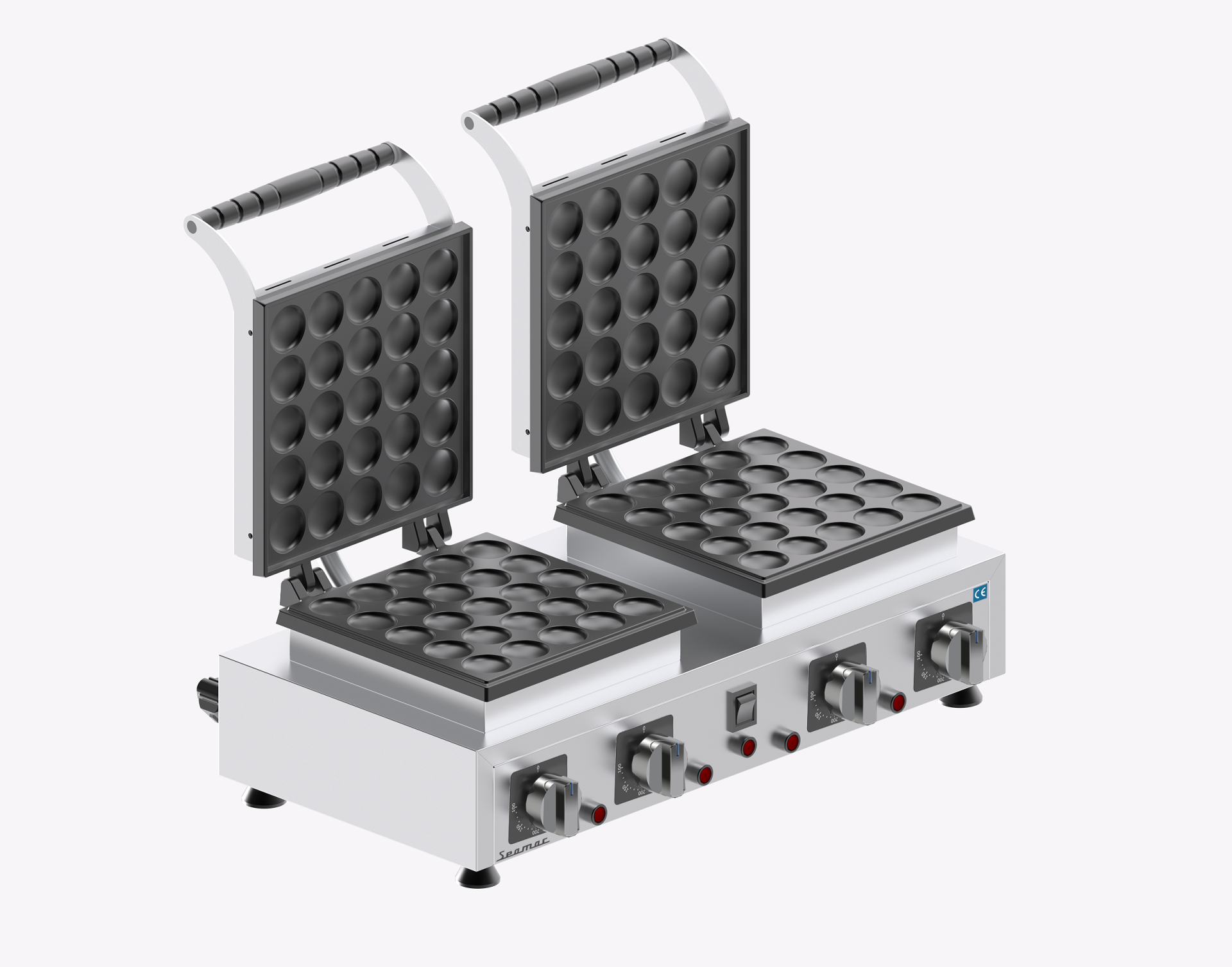 SEAMAC KAPAKLI YUVARLAK ÇİFTLİ BUBBLE PANKEK MAKİNESİ ELEKTRİKLİ