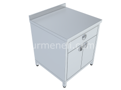 Dolaplı, Blok Çekmeceli Taban Raflı Çalışma Tezgahları 70'lik 430 KALİTE PASLANMAZ