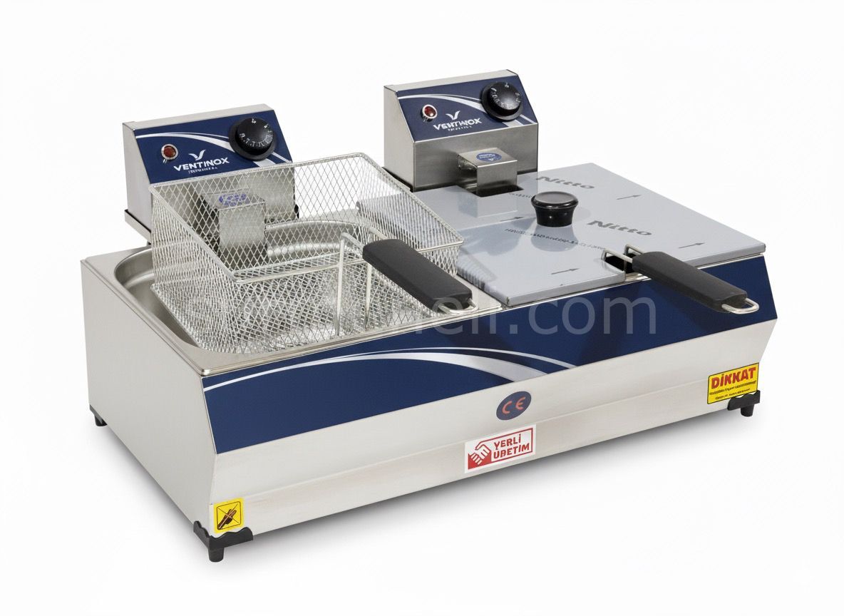 Ventinox - 8 + 8 Lt. Fritöz Lüx Kapaklı