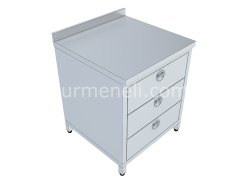 Dolaplı, Blok Çekmeceli Taban ve Ara Raflı Çalışma Tezgahları 60'lık 430 KALİTE PASLANMAZ