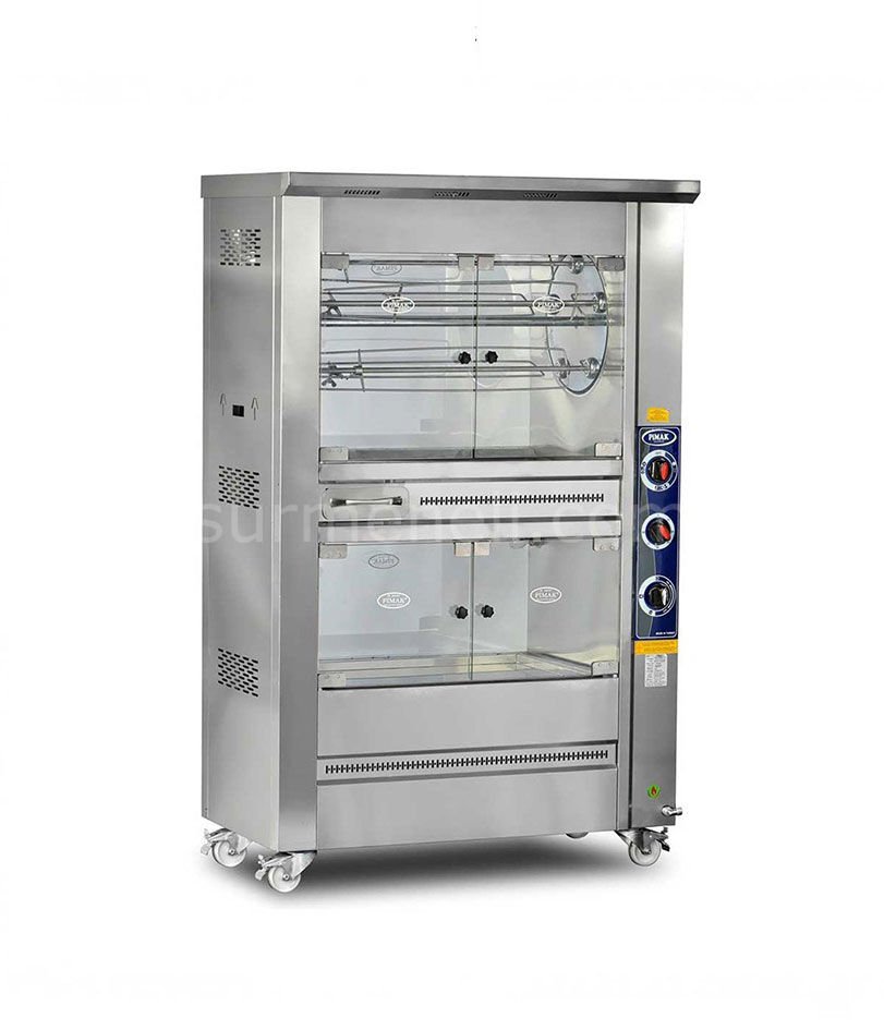 PİMAK - M008-E TAMBURLU DİNLENDİRMELİ PİLİÇ ÇEVİRME MAKİNASI ELEKTRİKLİ