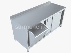 Dolaplı, Devrilir Ekmeklikli Çalışma Tezgahları 60'lık 304 KALİTE PASLANMAZ